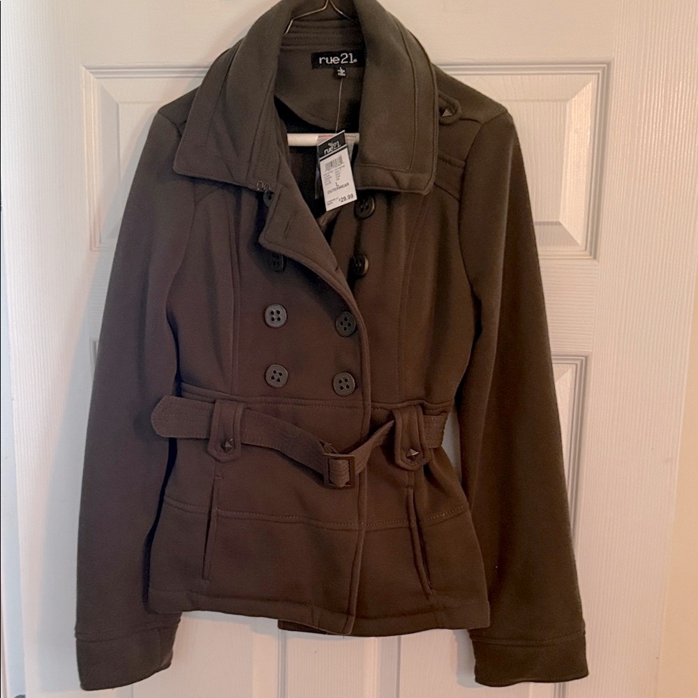 Rue21 Women's Olive Green Pea Coat